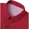 Alimens & Gentle Short Sleeve Fishing Shirt Wicking Fabric Sun Protection Casual Button Down Shirts(Red)