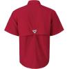 Alimens & Gentle Short Sleeve Fishing Shirt Wicking Fabric Sun Protection Casual Button Down Shirts(Red)
