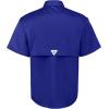 Alimens & Gentle Short Sleeve Fishing Shirt Wicking Fabric Sun Protection Casual Button Down Shirts(Royal Blue)