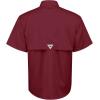 Alimens & Gentle Short Sleeve Fishing Shirt Wicking Fabric Sun Protection Casual Button Down Shirts(Ruby Red)