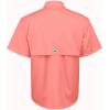 Alimens & Gentle Short Sleeve Fishing Shirt Wicking Fabric Sun Protection Casual Button Down Shirts(Salmon Pink)