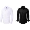Alimens & Gentle Men’s Dress Shirts Long Sleeve Wrinkle-Free Stretch Shirts Solid Formal Button Down Shirt Wedding Dating