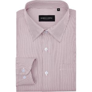 Alimens & Gentle Men’s Stripe Dress Shirts Transitional Weather Long Sleeve Casual Button Down Business Shirt Poplin Top(Wine Red)