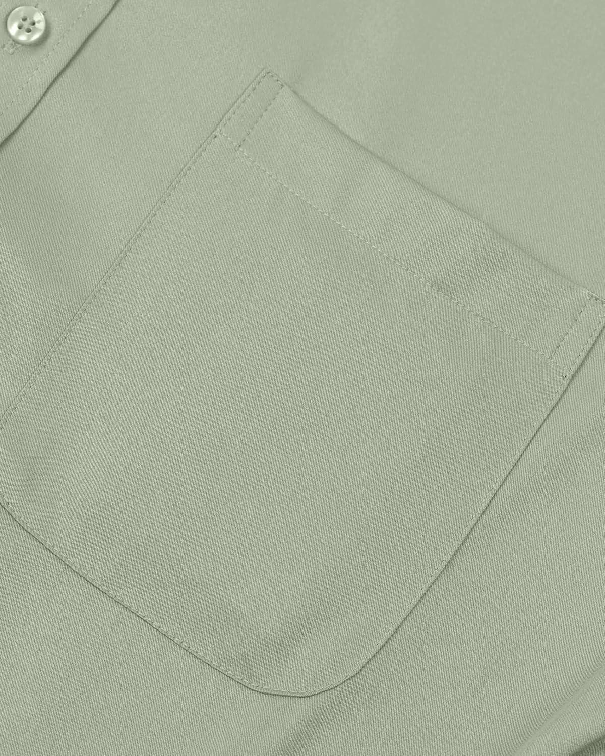 imageAlimens amp Gentle Mens Dress Shirts Long Sleeve WrinkleFree Stretch Shirts Solid Formal Button Down Shirt with PocketSage Green