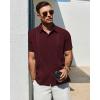 Alimens & Gentle Mens Cuban Guayabera Shirt Short Sleeve Untucked Soild Button Down Shirts Beach Wedding Causal Vacation Tops(Burgundy)