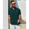 Alimens & Gentle Mens Cuban Guayabera Shirt Short Sleeve Untucked Soild Button Down Shirts Beach Wedding Causal Vacation Tops(Dark Green)