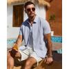 Alimens & Gentle Mens Cuban Guayabera Shirt Short Sleeve Untucked Soild Button Down Shirts Beach Wedding Causal Vacation Tops(Sky Blue)