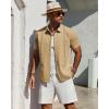 Alimens & Gentle Mens Cuban Guayabera Shirt Short Sleeve Untucked Soild Button Down Shirts Beach Wedding Causal Vacation Tops(Yellow)