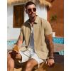 Alimens & Gentle Mens Cuban Guayabera Shirt Short Sleeve Untucked Soild Button Down Shirts Beach Wedding Causal Vacation Tops(Yellow)