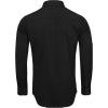 Alimens & Gentle Men’s Dress Shirts Long Sleeve Wrinkle-Free Stretch Shirts Solid Formal Button Down Shirt with Pocket(Black)