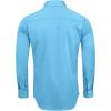 Alimens & Gentle Men’s Dress Shirts Long Sleeve Wrinkle-Free Stretch Shirts Solid Formal Button Down Shirt with Pocket(Lake Blue)