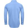 Alimens & Gentle Men’s Dress Shirts Long Sleeve Wrinkle-Free Stretch Shirts Solid Formal Button Down Shirt with Pocket(Misty /Blue)