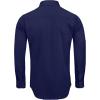 Alimens & Gentle Men’s Dress Shirts Long Sleeve Wrinkle-Free Stretch Shirts Solid Formal Button Down Shirt with Pocket(Navy Blue)
