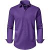 Alimens & Gentle Men’s Dress Shirts Long Sleeve Wrinkle-Free Stretch Shirts Solid Formal Button Down Shirt with Pocket(Ag Purple)