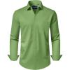Alimens & Gentle Men’s Dress Shirts Long Sleeve Wrinkle-Free Stretch Shirts Solid Formal Button Down Shirt with Pocket(Bright Green)