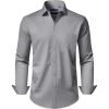 Alimens & Gentle Men’s Dress Shirts Long Sleeve Wrinkle-Free Stretch Shirts Solid Formal Button Down Shirt with Pocket(Grey)