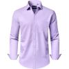 Alimens & Gentle Men’s Dress Shirts Long Sleeve Wrinkle-Free Stretch Shirts Solid Formal Button Down Shirt with Pocket(Lavender /Purple)