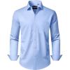 Alimens & Gentle Men’s Dress Shirts Long Sleeve Wrinkle-Free Stretch Shirts Solid Formal Button Down Shirt with Pocket(Light /Blue)