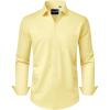 Alimens & Gentle Men’s Dress Shirts Long Sleeve Wrinkle-Free Stretch Shirts Solid Formal Button Down Shirt with Pocket(Milk Yellow)