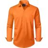 Alimens & Gentle Men’s Dress Shirts Long Sleeve Wrinkle-Free Stretch Shirts Solid Formal Button Down Shirt with Pocket(Orange)