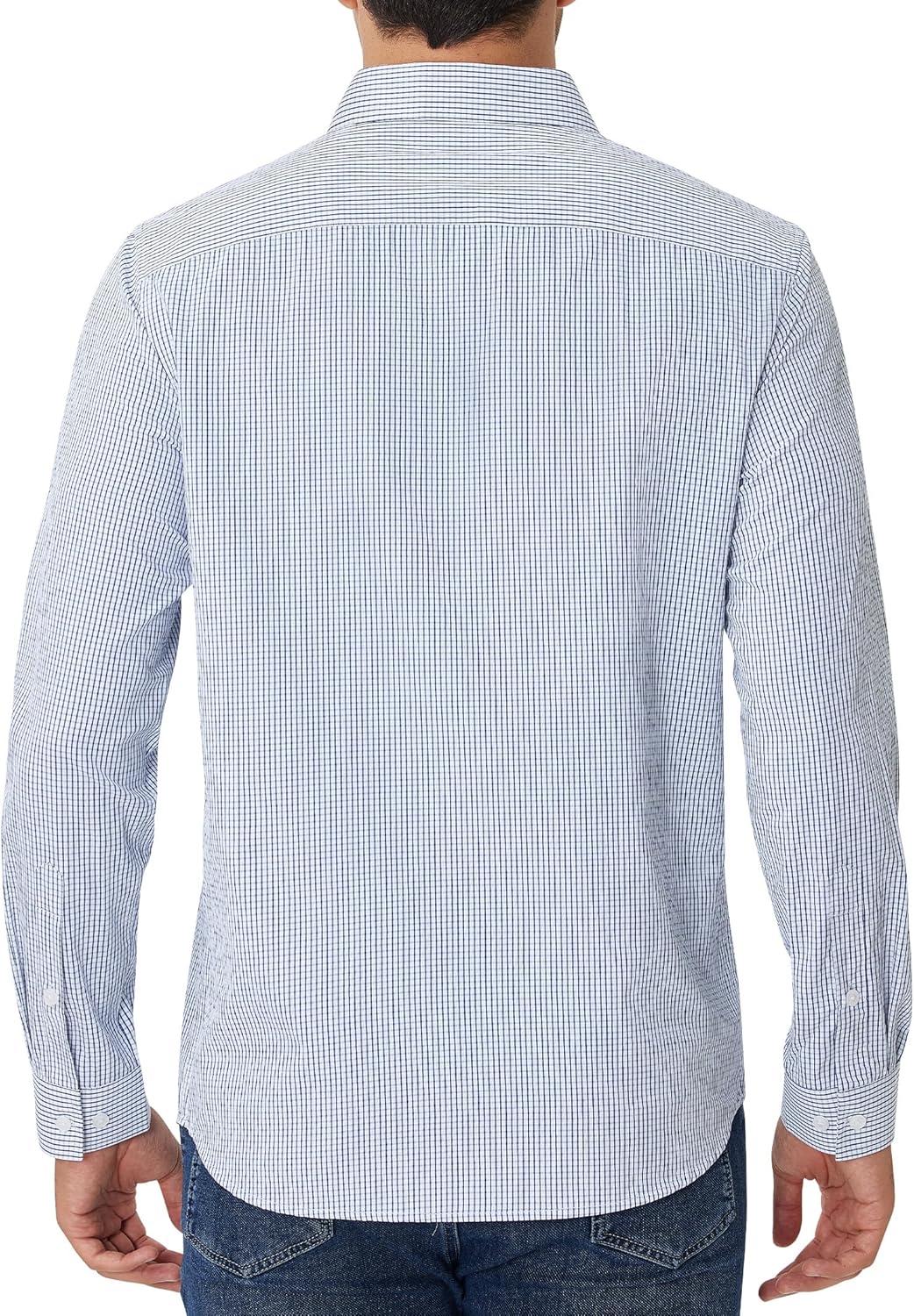 imageAlimens amp Gentle Mens Plaid Button Down Shirt Long Sleeve Dress Shirt Regular Fit Business Casual Gingham ShirtsBlue Gingham