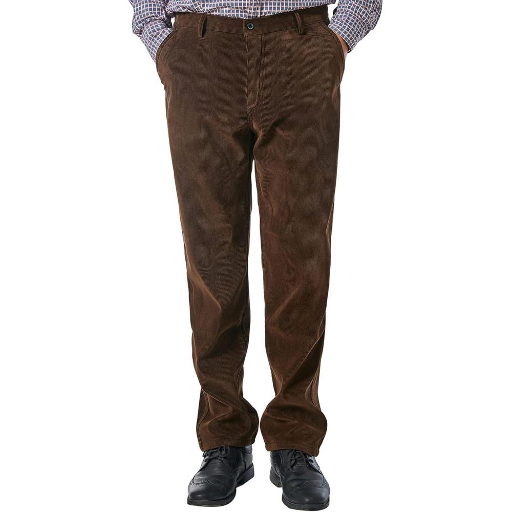 imageAlimens amp Gentle Mens Corduroy Pant Straight Fit FlatFront Casual Chino PantsBrown