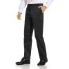 Alimens & Gentle Men’s Corduroy Pant Straight Fit Flat-Front Casual Chino Pants(Black)