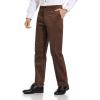 Alimens & Gentle Men’s Corduroy Pant Straight Fit Flat-Front Casual Chino Pants(Brown)
