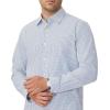 Alimens & Gentle Men’s Plaid Button Down Shirt Long Sleeve Dress Shirt Regular Fit Business Casual Gingham Shirts(Blue Gingham)