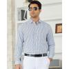 Alimens & Gentle Men’s Plaid Button Down Shirt Long Sleeve Dress Shirt Regular Fit Business Casual Gingham Shirts(Blue Plaid)