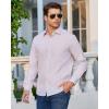 Alimens & Gentle Men’s Plaid Button Down Shirt Long Sleeve Dress Shirt Regular Fit Business Casual Gingham Shirts(Blue/Red Gingham)