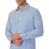 Alimens & Gentle Men’s Plaid Button Down Shirt Long Sleeve Dress Shirt Regular Fit Business Casual Gingham Shirts(Dark Blue Gingham)