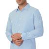 Alimens & Gentle Men’s Plaid Button Down Shirt Long Sleeve Dress Shirt Regular Fit Business Casual Gingham Shirts(Dark Blue /White Check)