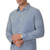 Alimens & Gentle Men’s Plaid Button Down Shirt Long Sleeve Dress Shirt Regular Fit Business Casual Gingham Shirts(Navy Blue/White Check)