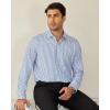Alimens & Gentle Men’s Plaid Button Down Shirt Long Sleeve Dress Shirt Regular Fit Business Casual Gingham Shirts(Sky Blue/ White Check)