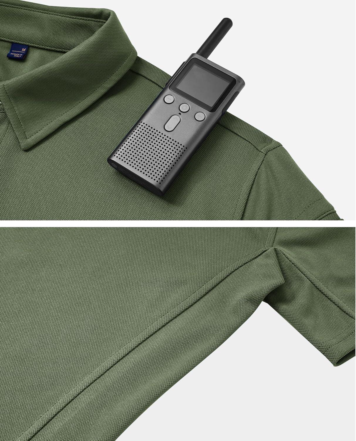 imageAlimens amp Gentle Mens Polo Shirt Short Sleeve Tactical Dry Fit Golf Shirts Stretch Work Collared Tops Outdoor Sport TennisArmy Green