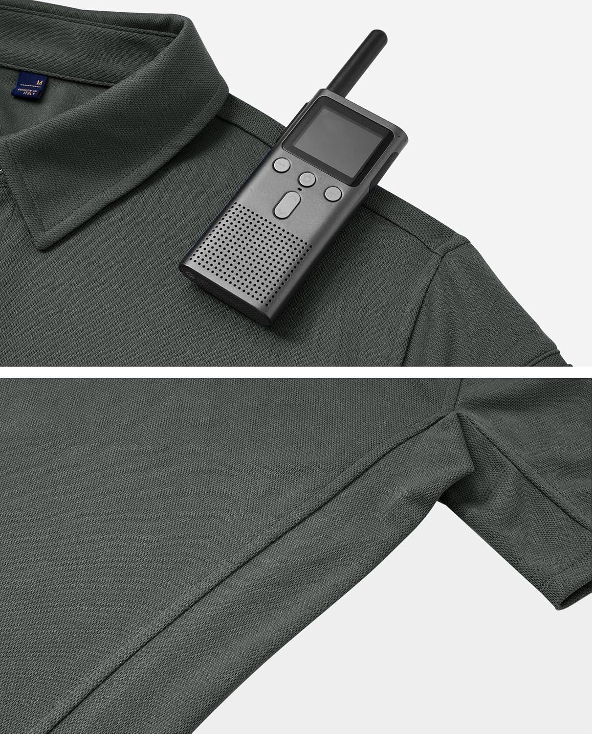 imageAlimens amp Gentle Mens Polo Shirt Short Sleeve Tactical Dry Fit Golf Shirts Stretch Work Collared Tops Outdoor Sport TennisDark Grey