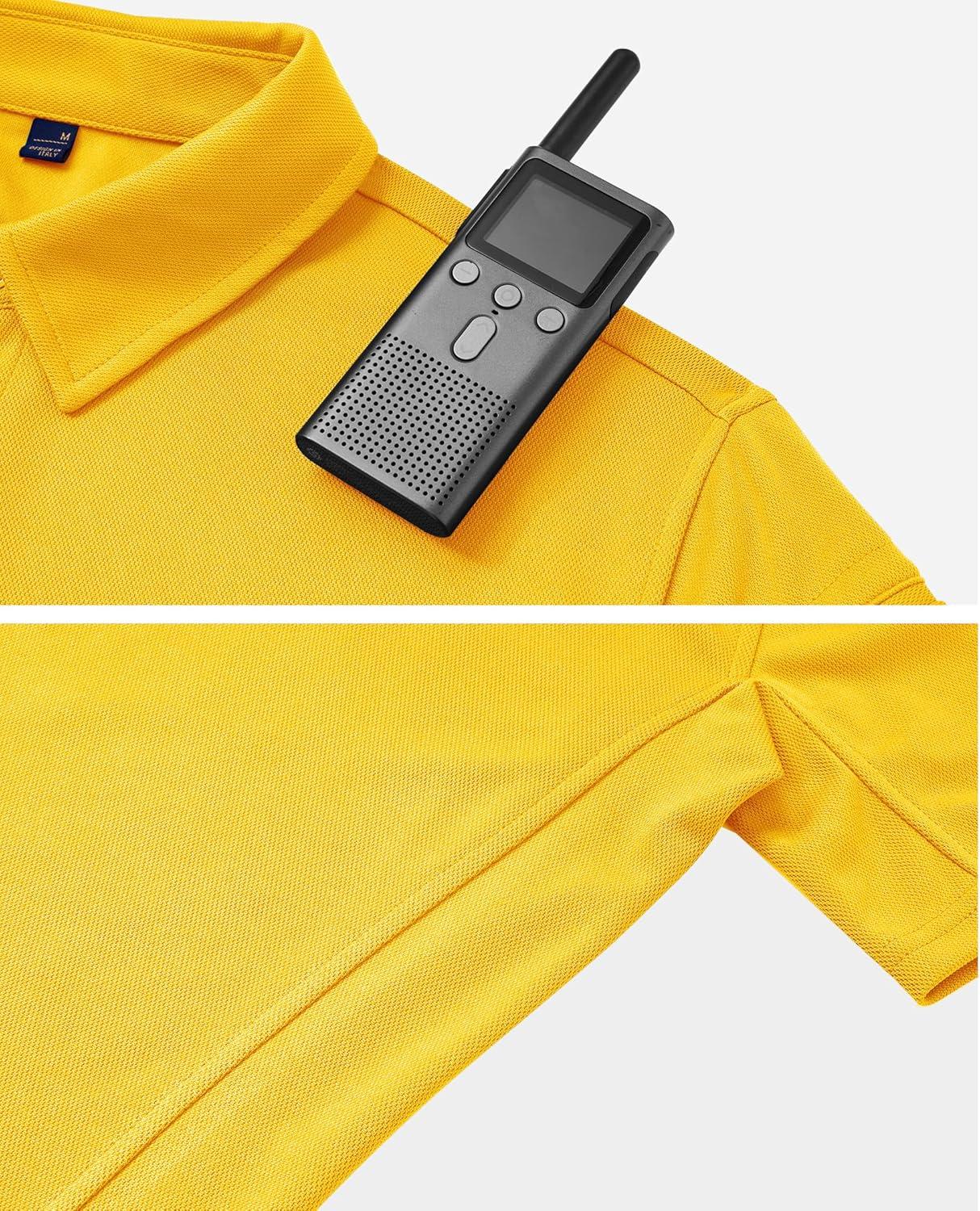 imageAlimens amp Gentle Mens Polo Shirt Short Sleeve Tactical Dry Fit Golf Shirts Stretch Work Collared Tops Outdoor Sport TennisYellow