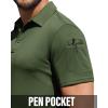 Alimens & Gentle Mens Polo Shirt Short Sleeve Tactical Dry Fit Golf Shirts Stretch Work Collared Tops Outdoor Sport Tennis(Army Green)