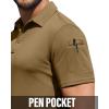 Alimens & Gentle Mens Polo Shirt Short Sleeve Tactical Dry Fit Golf Shirts Stretch Work Collared Tops Outdoor Sport Tennis(Brown)