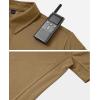 Alimens & Gentle Mens Polo Shirt Short Sleeve Tactical Dry Fit Golf Shirts Stretch Work Collared Tops Outdoor Sport Tennis(Brown)