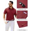 Alimens & Gentle Mens Polo Shirt Short Sleeve Tactical Dry Fit Golf Shirts Stretch Work Collared Tops Outdoor Sport Tennis(Burgundy)