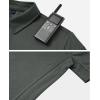 Alimens & Gentle Mens Polo Shirt Short Sleeve Tactical Dry Fit Golf Shirts Stretch Work Collared Tops Outdoor Sport Tennis(Dark Grey)