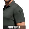 Alimens & Gentle Mens Polo Shirt Short Sleeve Tactical Dry Fit Golf Shirts Stretch Work Collared Tops Outdoor Sport Tennis(Dark Grey)