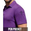 Alimens & Gentle Mens Polo Shirt Short Sleeve Tactical Dry Fit Golf Shirts Stretch Work Collared Tops Outdoor Sport Tennis(Purple)