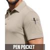 Alimens & Gentle Mens Polo Shirt Short Sleeve Tactical Dry Fit Golf Shirts Stretch Work Collared Tops Outdoor Sport Tennis(Tan)