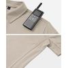 Alimens & Gentle Mens Polo Shirt Short Sleeve Tactical Dry Fit Golf Shirts Stretch Work Collared Tops Outdoor Sport Tennis(Tan)
