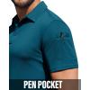 Alimens & Gentle Mens Polo Shirt Short Sleeve Tactical Dry Fit Golf Shirts Stretch Work Collared Tops Outdoor Sport Tennis(Teal)