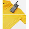Alimens & Gentle Mens Polo Shirt Short Sleeve Tactical Dry Fit Golf Shirts Stretch Work Collared Tops Outdoor Sport Tennis(Yellow)