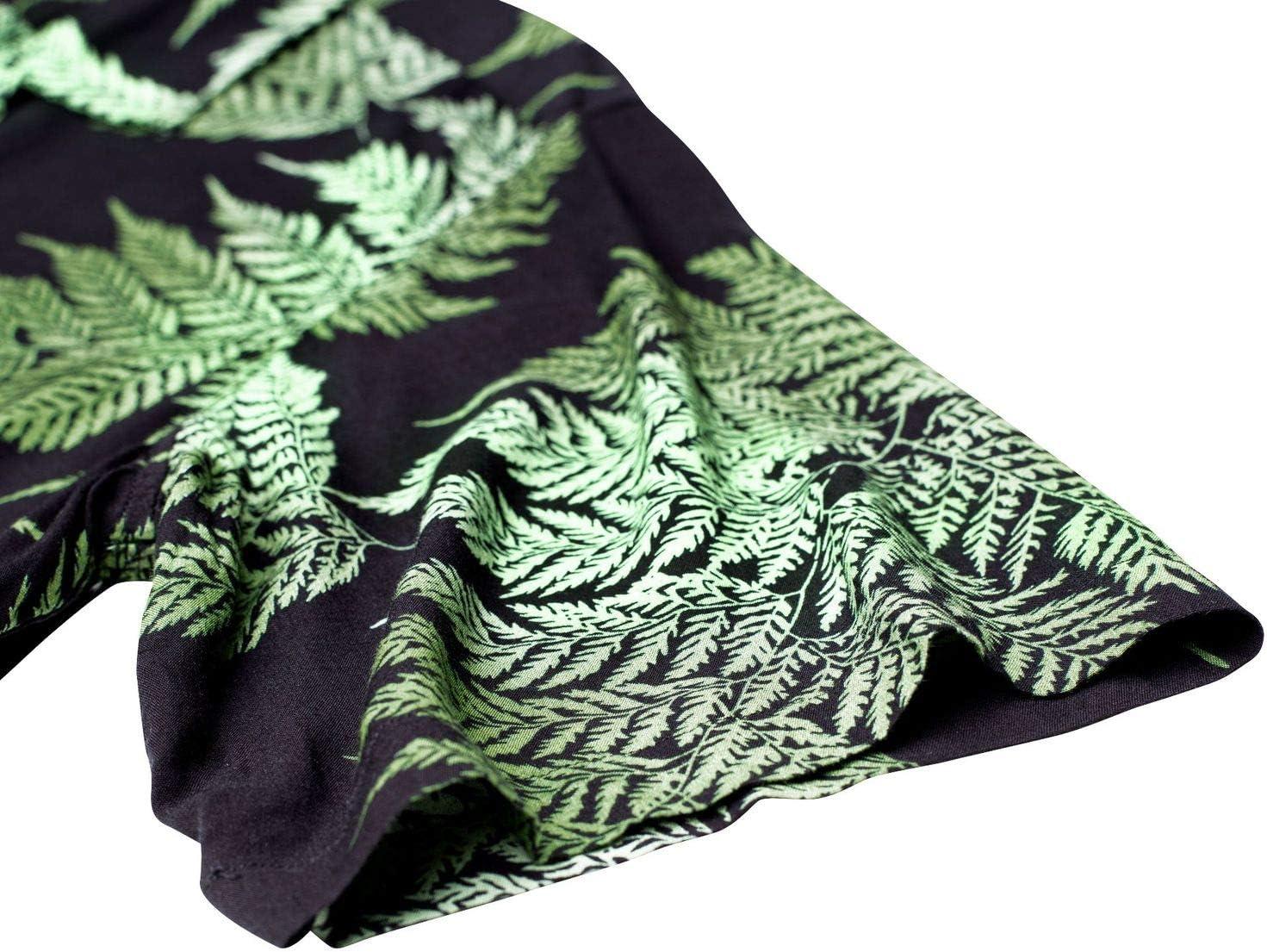 imageAlimens amp Gentle Hawaiian Shirt for Men Summer Beach Casual Short Sleeve Button Down Shirts Printed Tropical Vacation ShirtsBlack Green